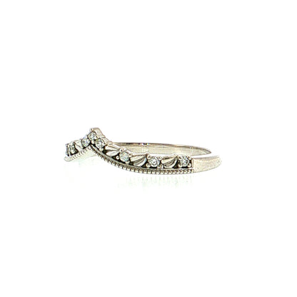 .09 Diamond V Shaped Contoured Stacking Band 14k Yellow Gold