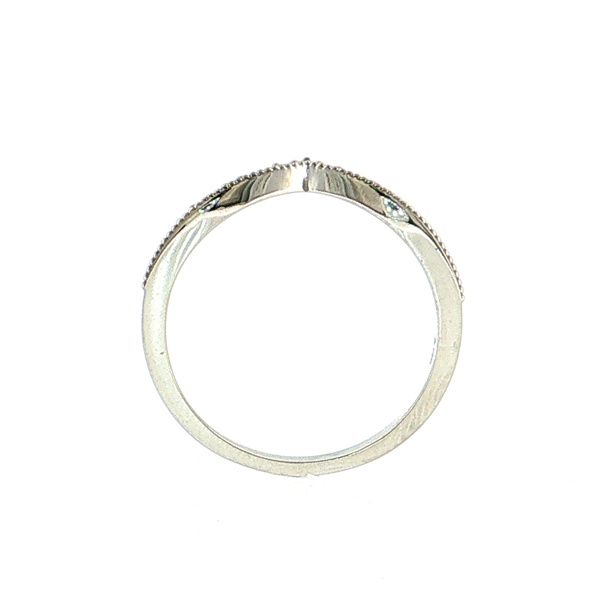 .09 Diamond V Shaped Contoured Stacking Band 14k Yellow Gold