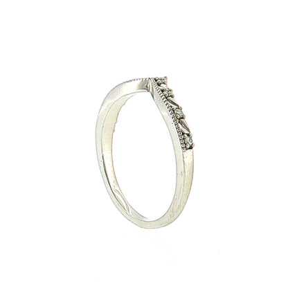 .09 Diamond V Shaped Contoured Stacking Band 14k Yellow Gold