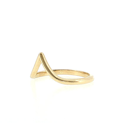 V-Shaped Contour Wedding Band 14k Yellow Gold