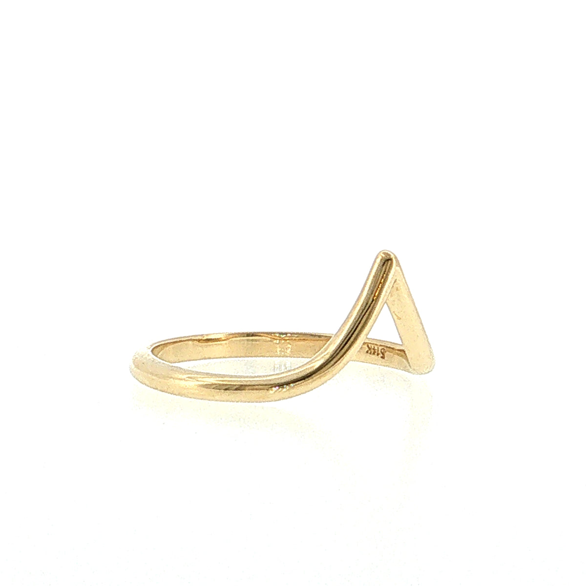 V-Shaped Contour Wedding Band 14k Yellow Gold