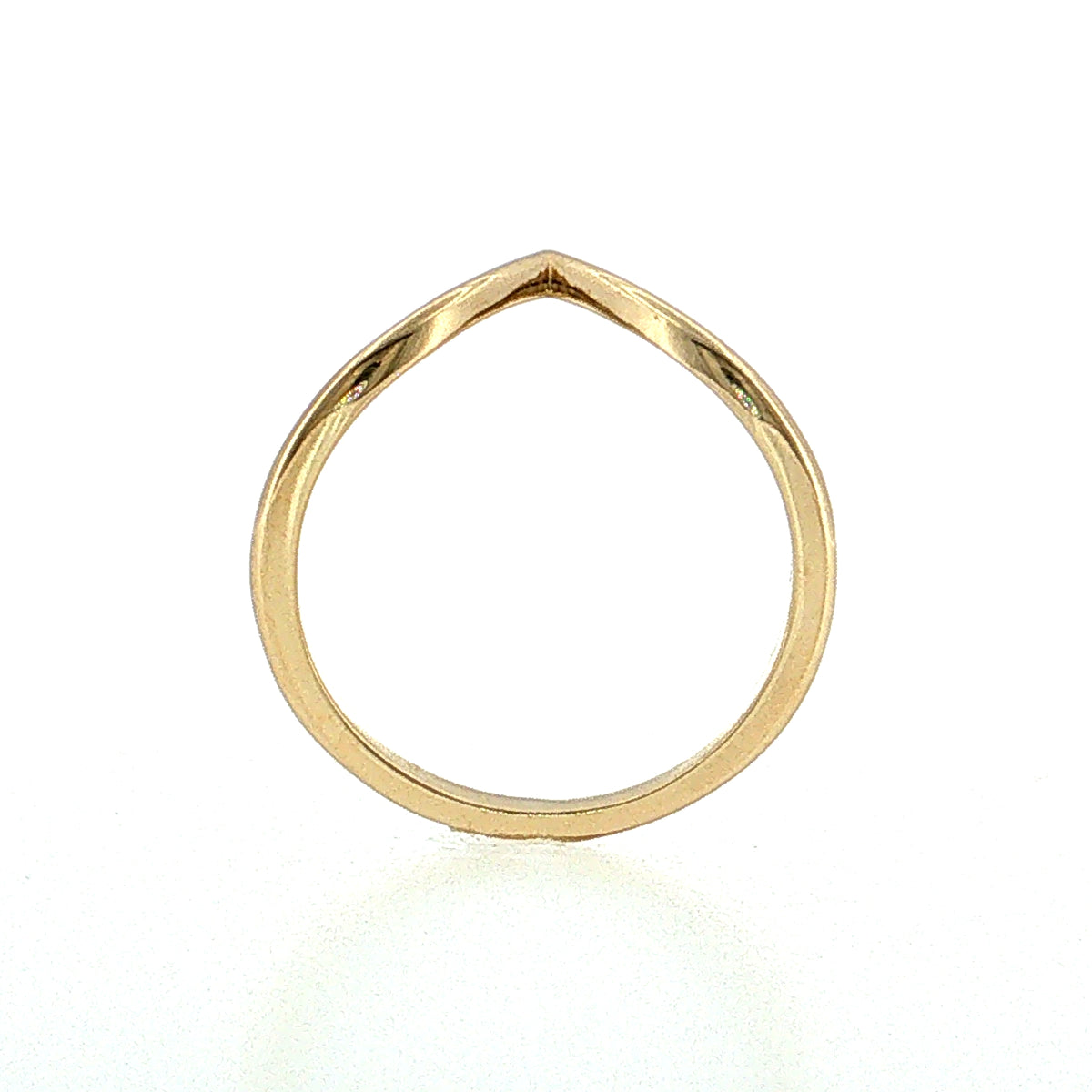 V-Shaped Contour Wedding Band 14k Yellow Gold