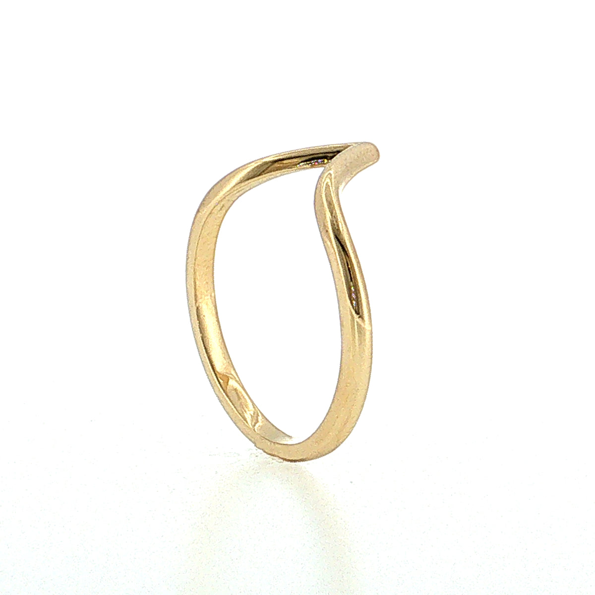 V-Shaped Contour Wedding Band 14k Yellow Gold
