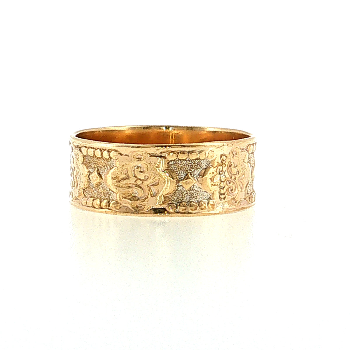 Antique Victorian Engraved Men's Wedding Band 14k