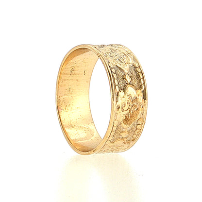 Antique Victorian Engraved Men's Wedding Band 14k