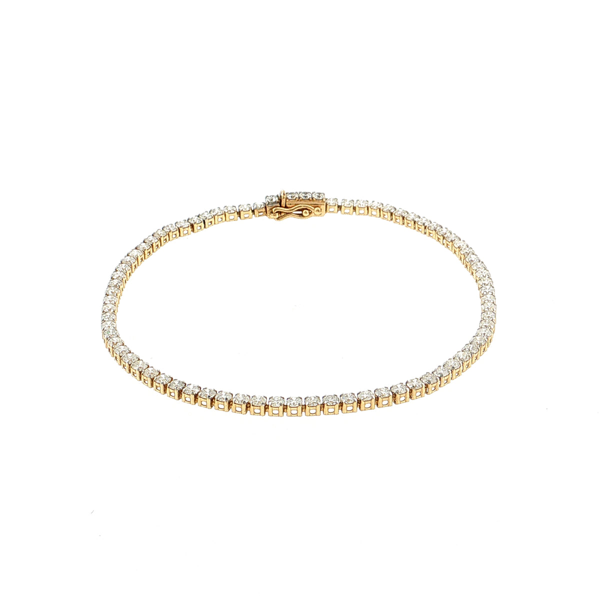 3.50 Brilliant Diamond Tennis Bracelet in 14k Yellow Gold