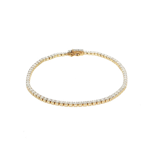 3.50 Brilliant Diamond Tennis Bracelet in 14k Yellow Gold