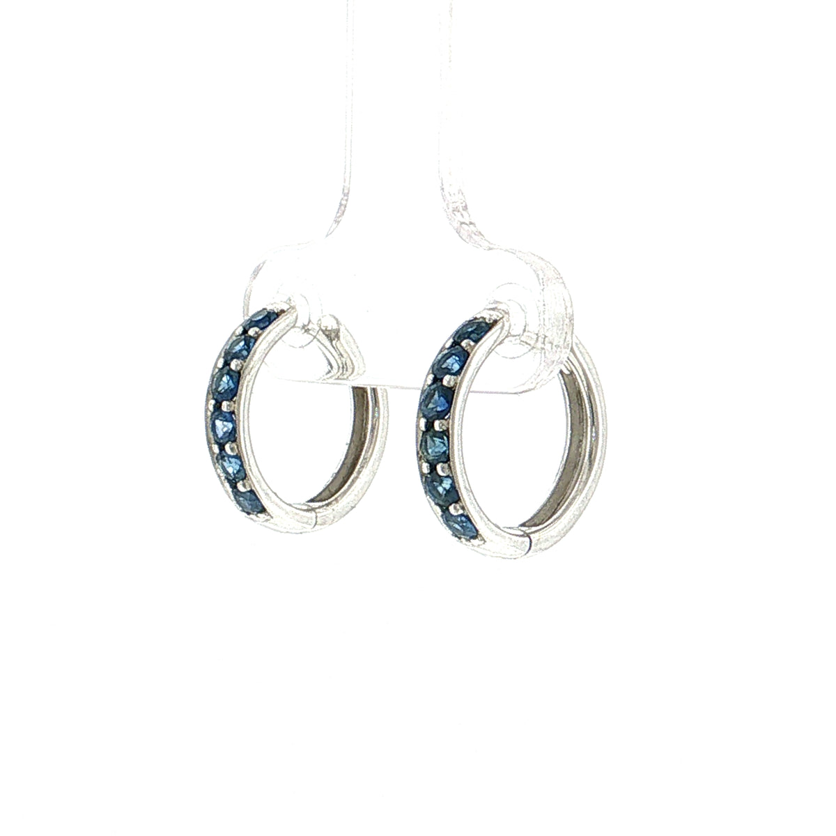 .63 Effy Blue Sapphire Huggie Hoop Earrings 14K