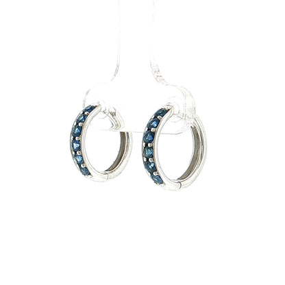 .63 Effy Blue Sapphire Huggie Hoop Earrings 14K
