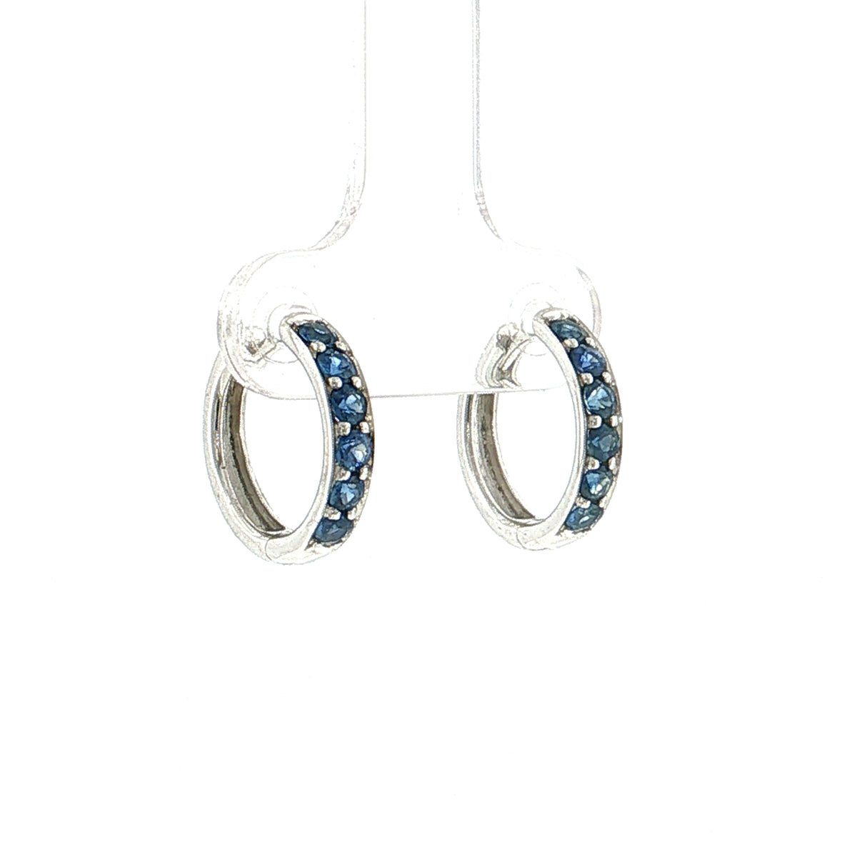.63 Effy Blue Sapphire Huggie Hoop Earrings 14K