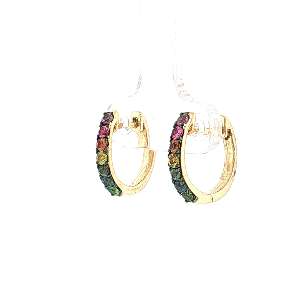 Effy Rainbow Sapphire Huggie Hoop Earrings 14k