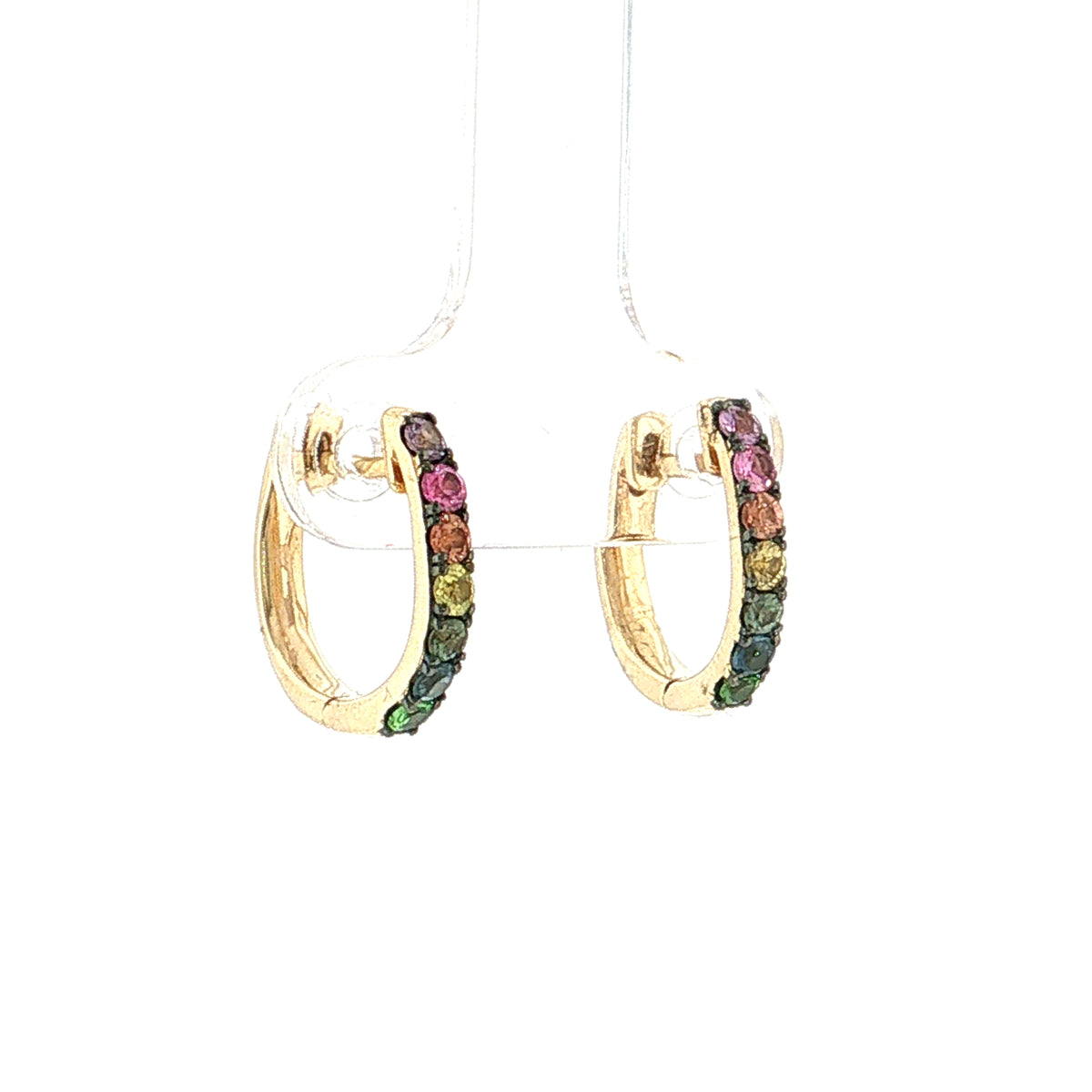 Effy Rainbow Sapphire Huggie Hoop Earrings 14k