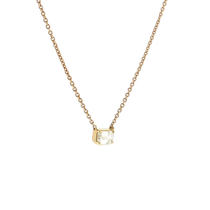 .33 Emerald Cut Diamond Pendant Necklace 14k Yellow Gold