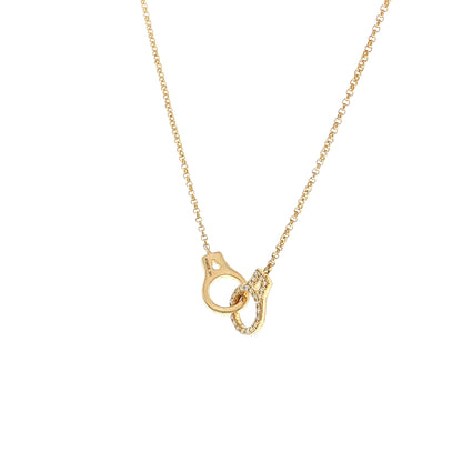 Effy Diamond Handcuff Pendant Necklace 14k Yellow Gold