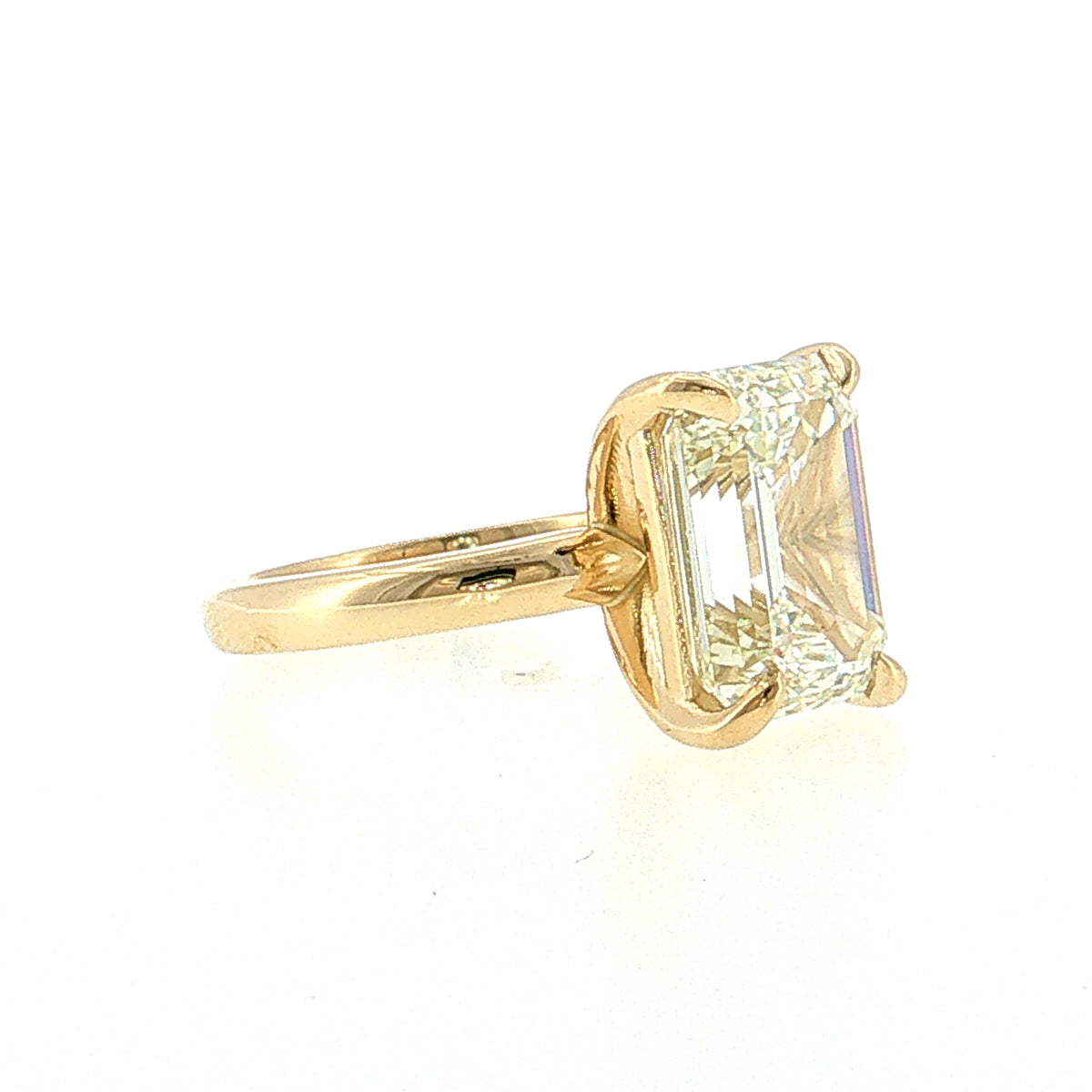 8 Carat Emerald Cut Diamond Engagement Ring 14k
