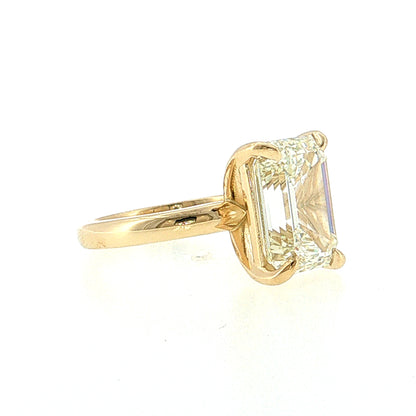 8 Carat Emerald Cut Diamond Engagement Ring 14k