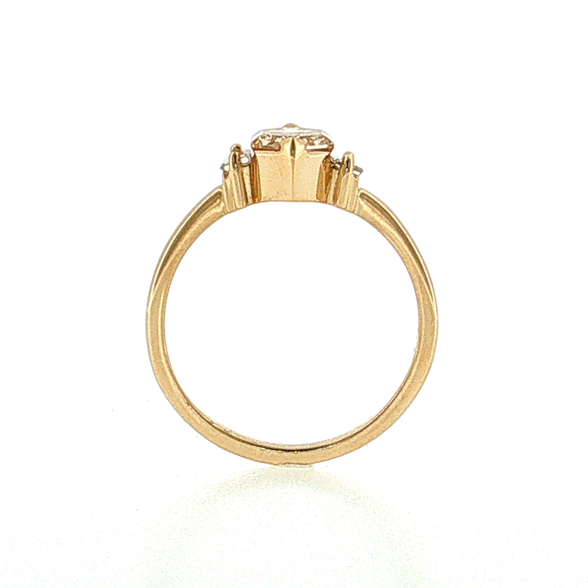 1.31 Fancy Brown Hexagon Diamond Ring 14K Yellow Gold