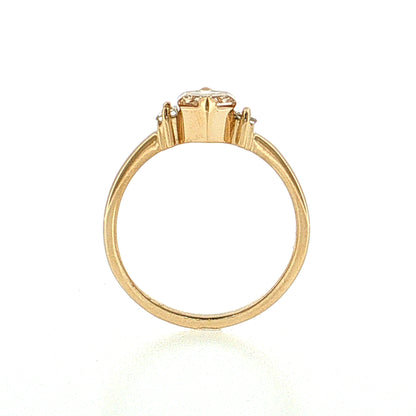1.31 Fancy Brown Hexagon Diamond Ring 14K Yellow Gold