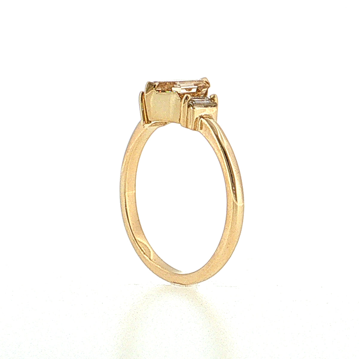 1.31 Fancy Brown Hexagon Diamond Ring 14K Yellow Gold