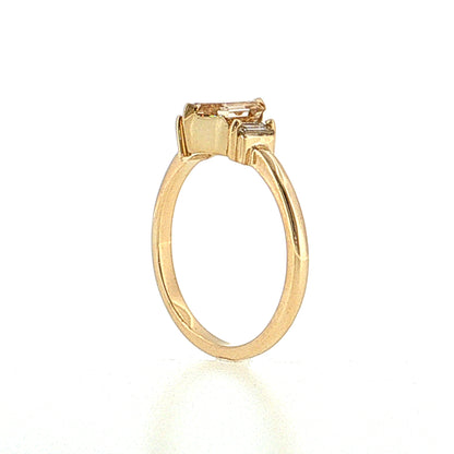 1.31 Fancy Brown Hexagon Diamond Ring 14K Yellow Gold
