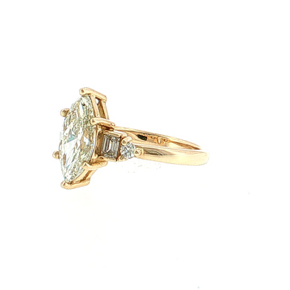 2.02 Marquise Diamond Engagement Ring 14k Yellow Gold
