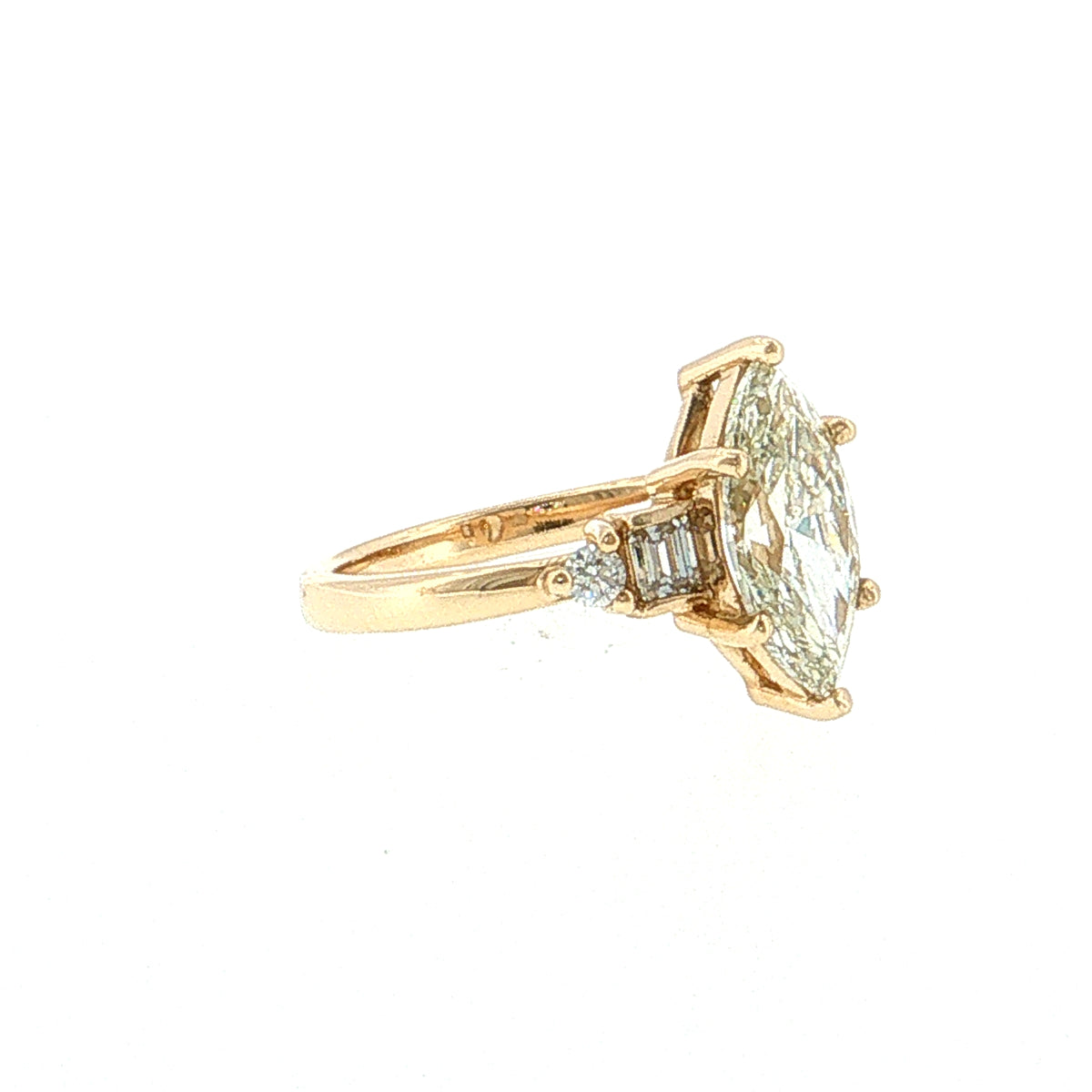 2.02 Marquise Diamond Engagement Ring 14k Yellow Gold