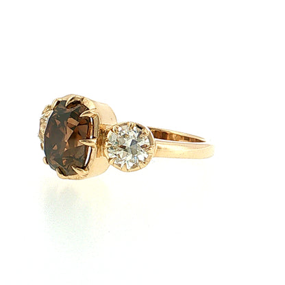 3.32 Fancy Brown Diamond Engagement Ring 14k
