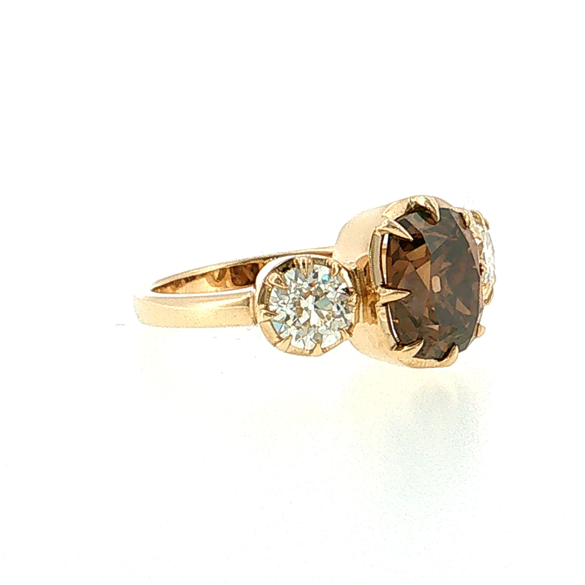 3.32 Fancy Brown Diamond Engagement Ring 14k