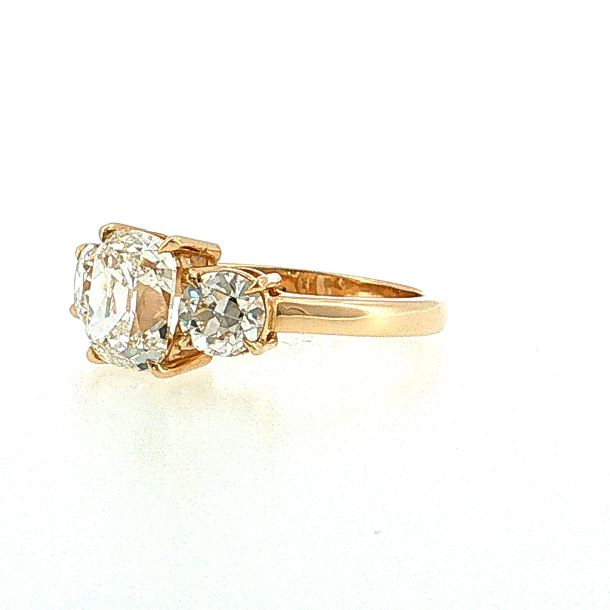 2.01 GIA Old Mine Cushion Cut Diamond Engagement Ring 14k