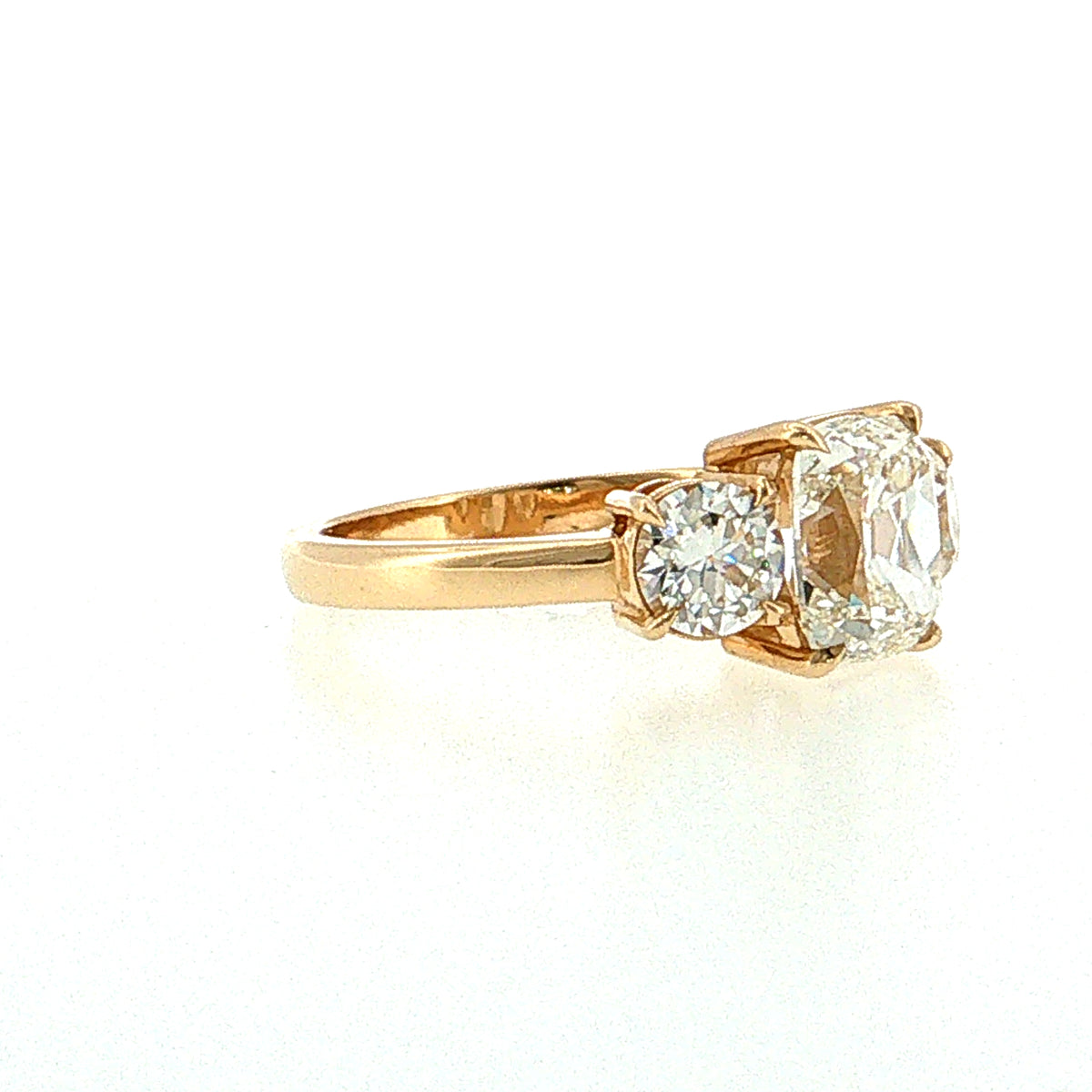 2.01 GIA Old Mine Cushion Cut Diamond Engagement Ring 14k