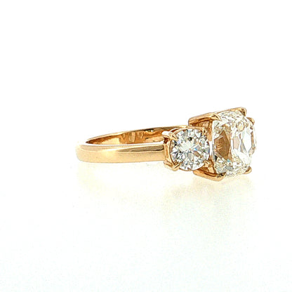 2.01 GIA Old Mine Cushion Cut Diamond Engagement Ring 14k