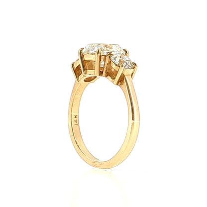 2.01 GIA Old Mine Cushion Cut Diamond Engagement Ring 14k
