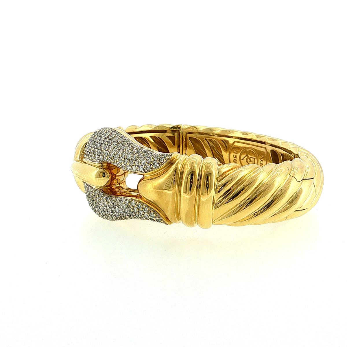 David Yurman Waverly Diamond Buckle Bangle 18k