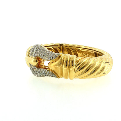 David Yurman Waverly Diamond Buckle Bangle 18k