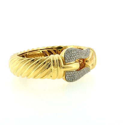 David Yurman Waverly Diamond Buckle Bangle 18k