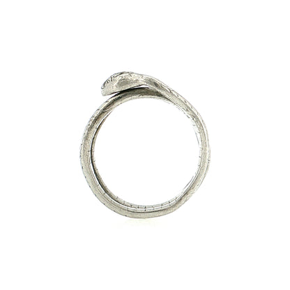 Men's Coiled Snake Diamond Ring Platinum