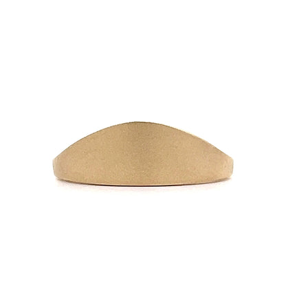 Unisex Asymmetrical Signet Ring in 14k Yellow Gold