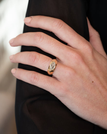 1.50 Marquise Diamond Solitaire Ring 18k Yellow Gold