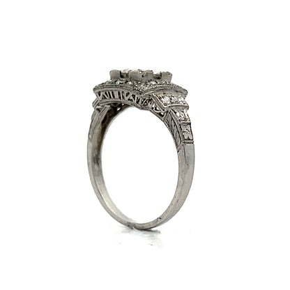 Art Deco Diamond Step Engagement Ring in Platinum