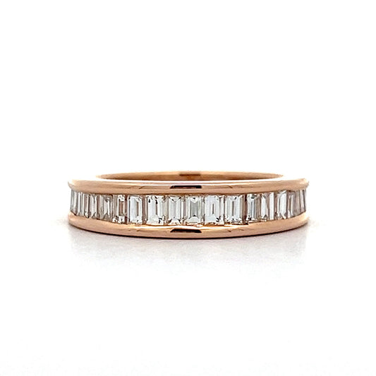 Baguette Diamond Channel Wedding Band in Rose Gold