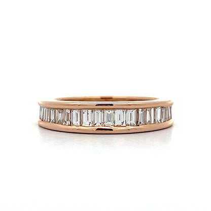 Baguette Diamond Channel Wedding Band in Rose Gold