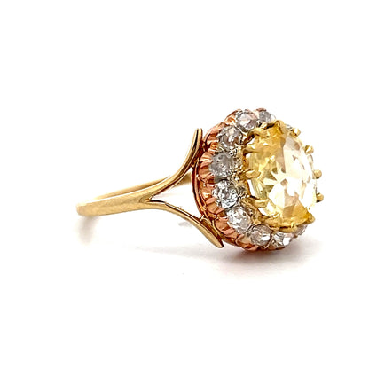 Vintage Victorian Sapphire & Diamond Engagement Ring in 18k