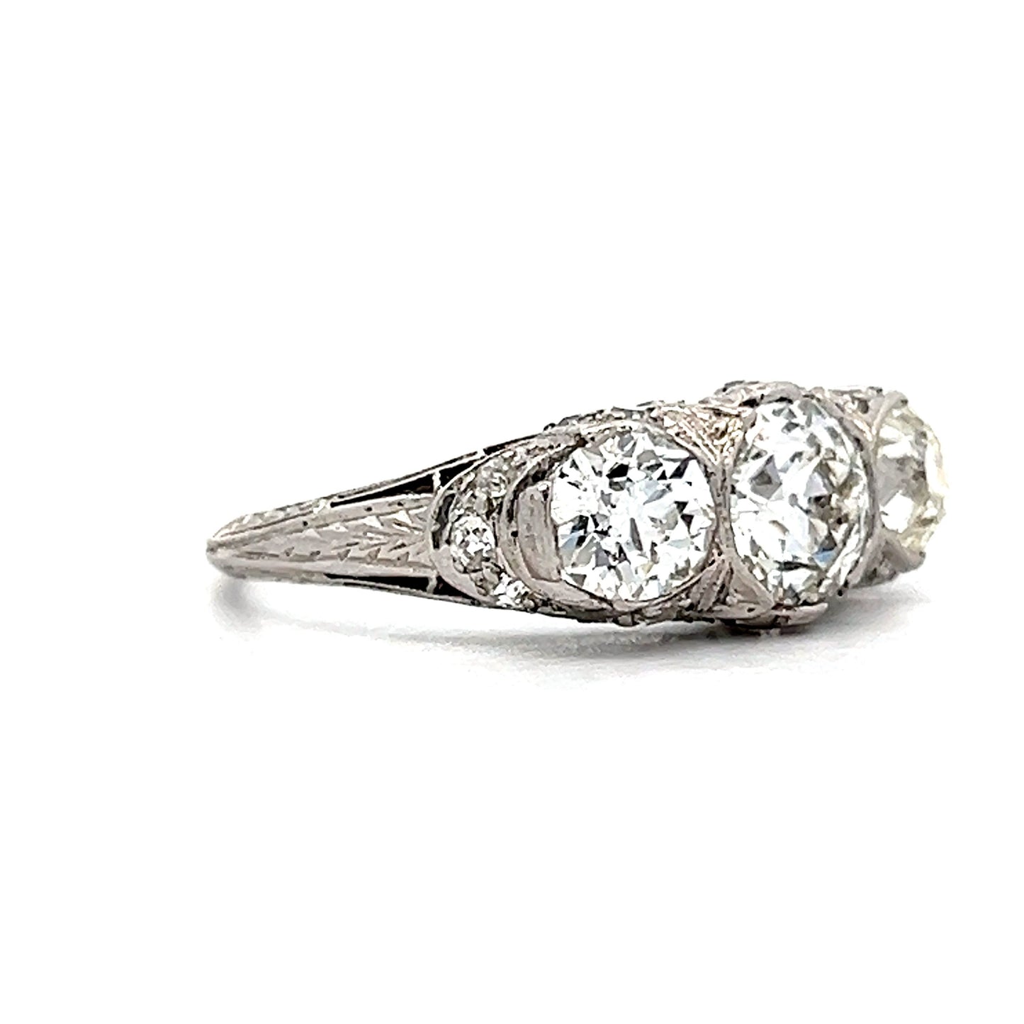 1.03 Vintage Art Deco Filigree Engagement Ring in Platinum