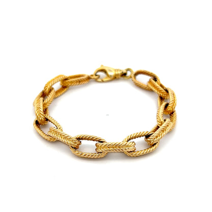 Rope Textured Charm Bracelet in 14k Yellow Gold