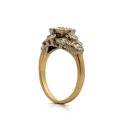 .46 Vintage Retro Diamond Engagement Ring in Yellow & White Gold