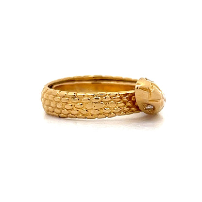 Vintage Mid-Century Diamond Snake Ring in Yellow Gold