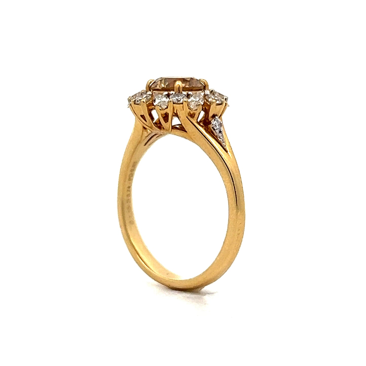 1.10 Cluster Diamond Ballerina Engagement Ring in 18k Yellow Gold