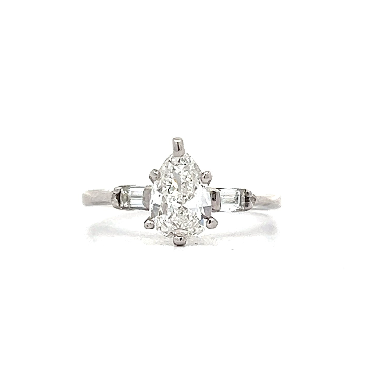 .58 Pear Cut Diamond Engagement Ring in 14k White Gold