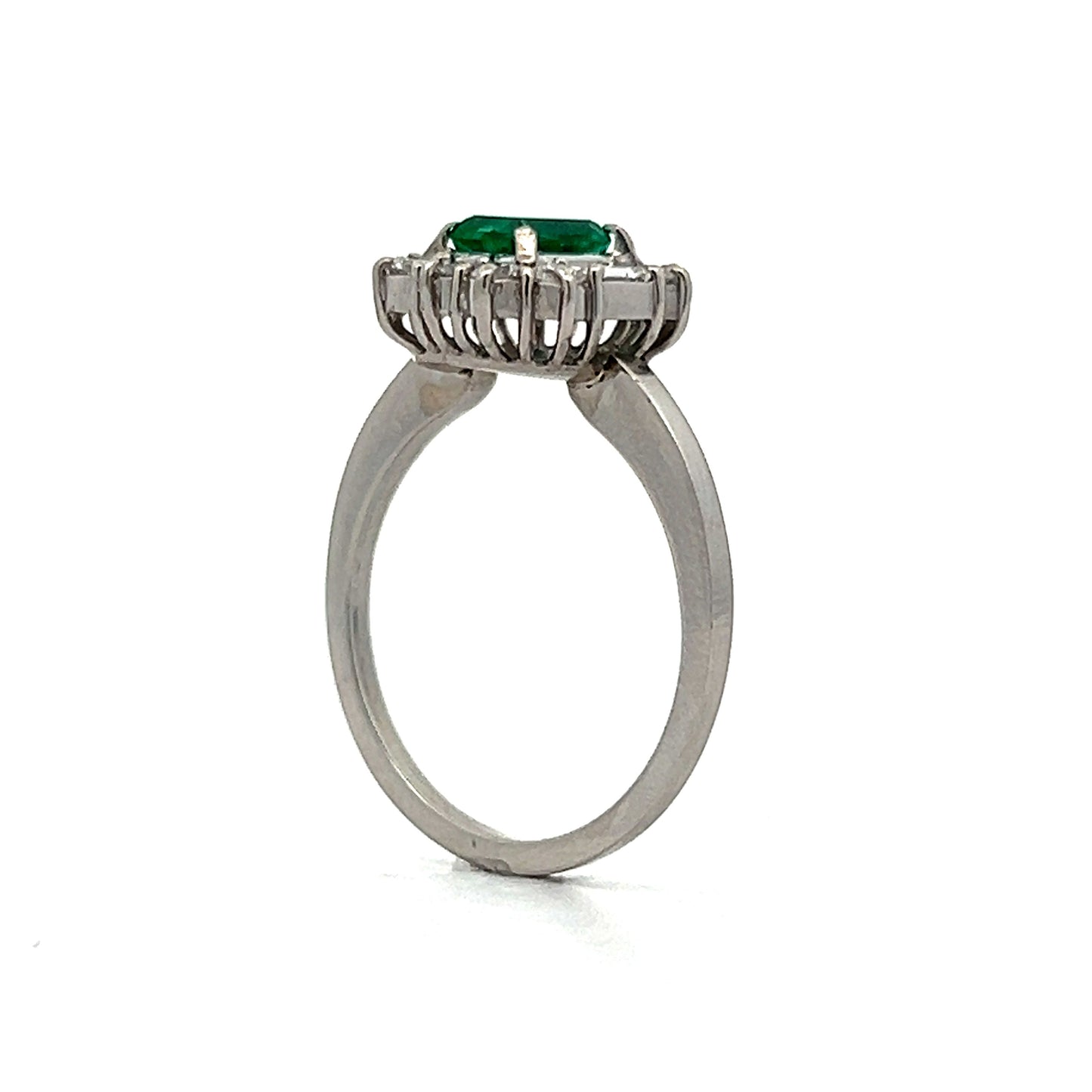 .61 Emerald Cut Emerald Cocktail Ring in Platinum