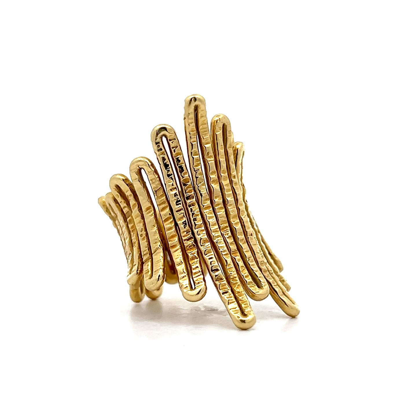 Organic Textured Right Hand Ring in 18k Yellow Gold